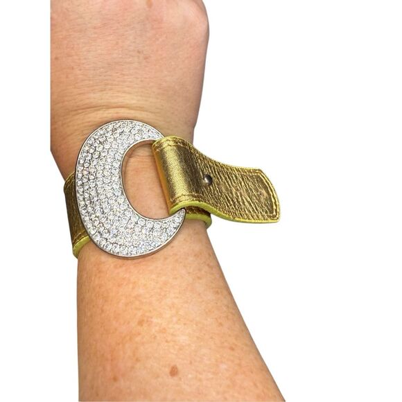 Chico gold band with silver crystal pendant - Picture 1 of 8